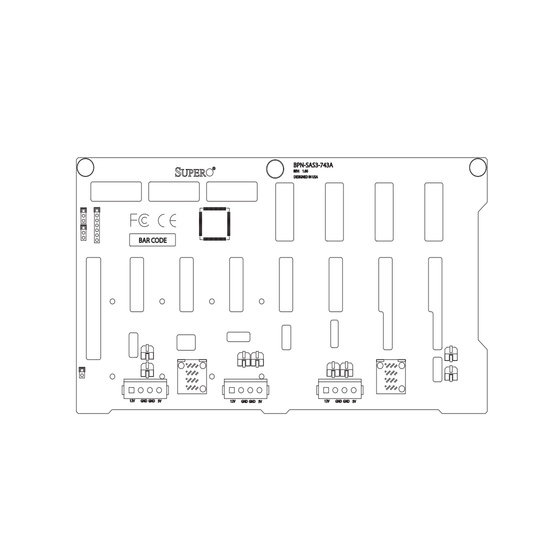 Supermicro BPN-SAS3-743A 8-Port SAS/SATA 12G Backplane