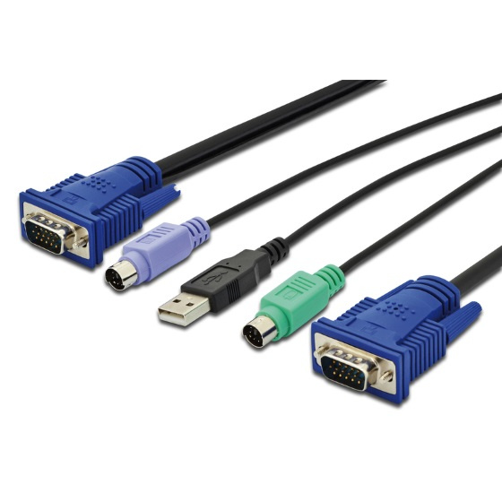 Digitus KVM-Kabel PS2 USB VGA 1,8m