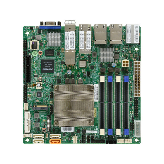 Supermicro A2SDi-16C-TP8F max. 64GB 2x10GbE 2x 10G SFP+ 4xGbE IPMI w/ Intel Atom C3958 16MB / 16x 2.0GHz / 16T / 31W