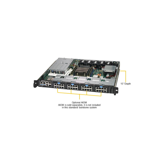 Supermicro SuperServer SYS-1019D-12C-FRN5TP IoT 1U 12-Core D-2163IT max. 512GB 4x10G 2x2,5 QAT 4xAIOM 2x400W