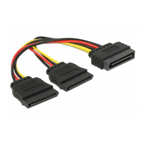 Delock 60105 Stromkabel SATA 15-Pin zu 2x SATA HDD 15cm