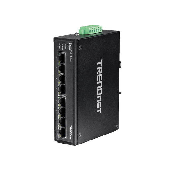 TRENDnet TI-PG80 8-Port Gehärteter Industrieller Gigabit PoE+ DIN-Rail Switch 200W