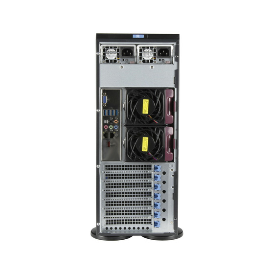 Supermicro SuperServer 740A-T Tower DP LGA4189 max. 4TB 2xGPU 8x3,5 (4x NVMe optional) 2xM.2 2xGbE 2x1200W