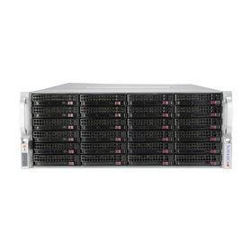 Supermicro SuperServer 640P-E1CR36L 4U DP LGA4189 max. 4TB 4xPCIe 4.0 36x3,5" SAS 12G IT-Mode HBA (4x U.2 NVMe opt.) M.2 2x10GbE 2x1600W