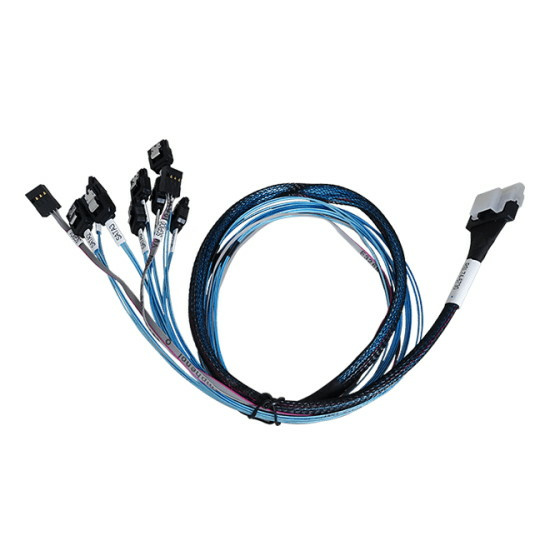 Areca cable SlimSAS x8 SFF-8654 - 8x SATA w/ Sideband 0.75m