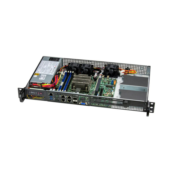 Supermicro SuperServer SYS-510D-8C-FN6P IoT 1U 8-Core D-1736NT max. 256GB 4xGbE 2x25G SFP28 1xPCIe 2x2,5 3xM.2 IPMI 200W