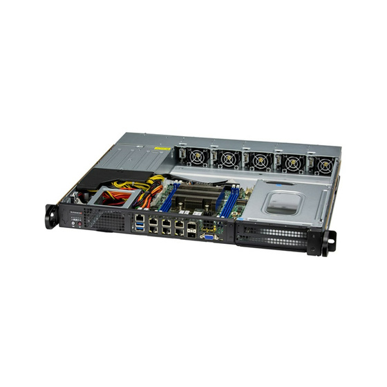 Supermicro SuperServer SYS-110D-4C-FRAN8TP IoT 1U 4-Core D-2712T max. 512GB 4xGbE 2x25G SFP28 2x10GbE 1xPCIe 2x2,5 1xM.2 IPMI 2x800W