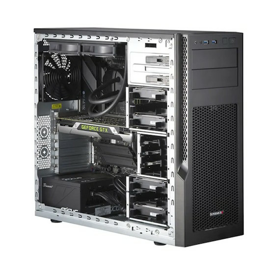 Supermicro SuperWorkstation SYS-531AD-I Tower UP LGA1700 max. 192GB 4xPCIe 5.0 1xGbE 1x10GbE 6x3,5 2x5,25 3xM.2 750W