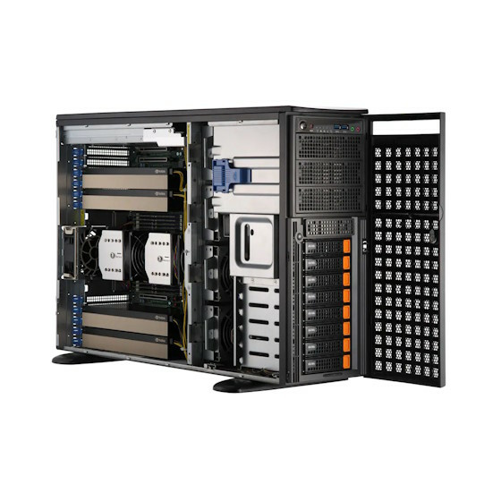 Supermicro SuperWorkstation SYS-741GE-TNRT Tower DP LGA4677 max. 4TB 7xPCIe 5.0 2x10GbE 8x3,5 3x5,25 2xM.2 IPMI 2x2000W