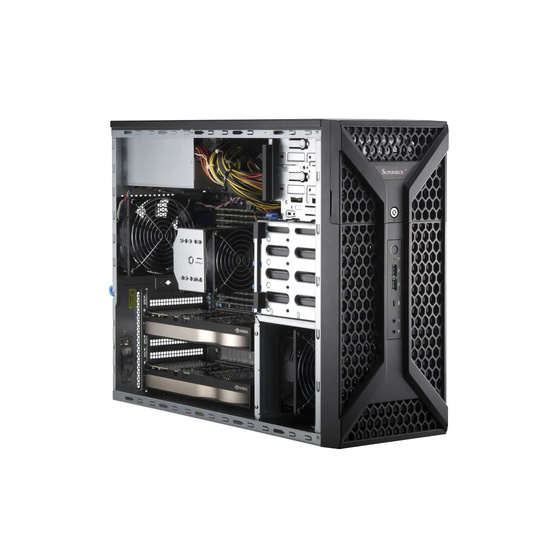 Supermicro SuperWorkstation SYS-531A-I Tower UP LGA4677 max. 2TB 3xPCIe 5.0 1xPCIe 4.0 1xGbE 1x10GbE 4x3,5 2x5,25 2xM.2 IPMI 1200W