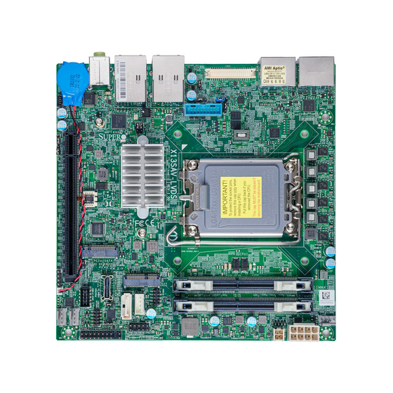 Supermicro X13SAV-LVDS max. 64GB 1xPCIe 5.0 1x1GbE 1x2.5GbE 2xM.2 1xSATA (up to 5xSATA) UP LGA-1700 mini-ITX