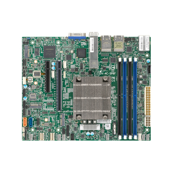 Supermicro X12SDV-8C-SP6F max. 256GB 2xPCIe 4.0 4x1GbE 2x25G SFP28 3xM.2 2xU.2 2xSATA (up to 10xSATA) IPMI w/ Intel Xeon D-1736NT 15MB / 8x 2.7GHz / 8T / 67W Flex-ATX