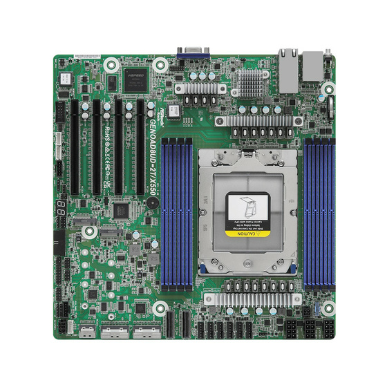 ASRock GENOAD8UD-2T/X550 max. 4TB 4xPCIe 5.0 2x10GbE 2xM.2 9xU.3 (up to 16xSATA) IPMI UP SP5 Deep mATX