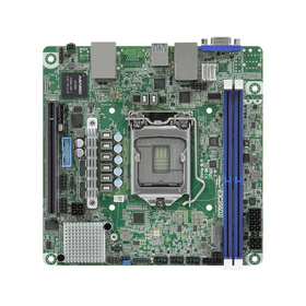ASRock E3C256D2I max. 64GB 1xPCIe 4.0 2x1GbE 1xM.2 2xU.2 (up to 8xSATA) IPMI UP LGA-1200 mini-ITX