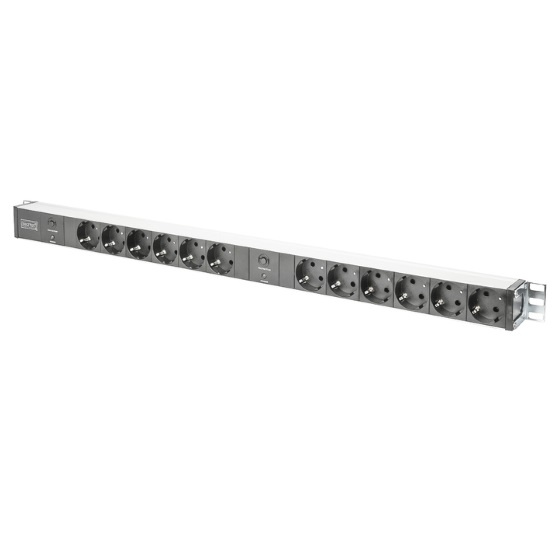 DIGITUS 19 Steckdosenleiste 2x16A 2x6-fach Schuko 2 Kreislufe mit berlastschutz