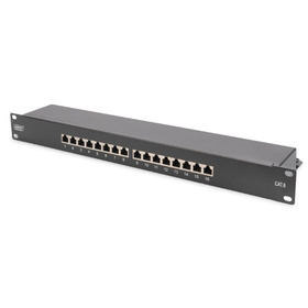 DIGITUS 19" Patch Panel Kat. 6E 16x RJ45 1HE geschirmt schwarz