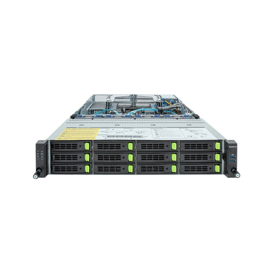 Gigabyte R283-S94 rev. AAD1 2U DP LGA4677 max. 8TB 4xPCIe 5.0 12x3,5 2x2,5 2xGbE IPMI 2x1600W