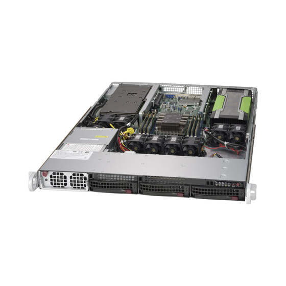 Supermicro SuperServer SYS-5019GP-TT 1U max. 1.5TB 2x10GbE 2xGPU 3x3,5 Rack-WS S3647