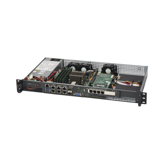 Supermicro SuperServer 5018D-FN8T IoT 1U 4-Core D-1518 max. 128GB 6xGbE 2x10G SFP+ 4x2,5 M.2 1xPCIe IPMI